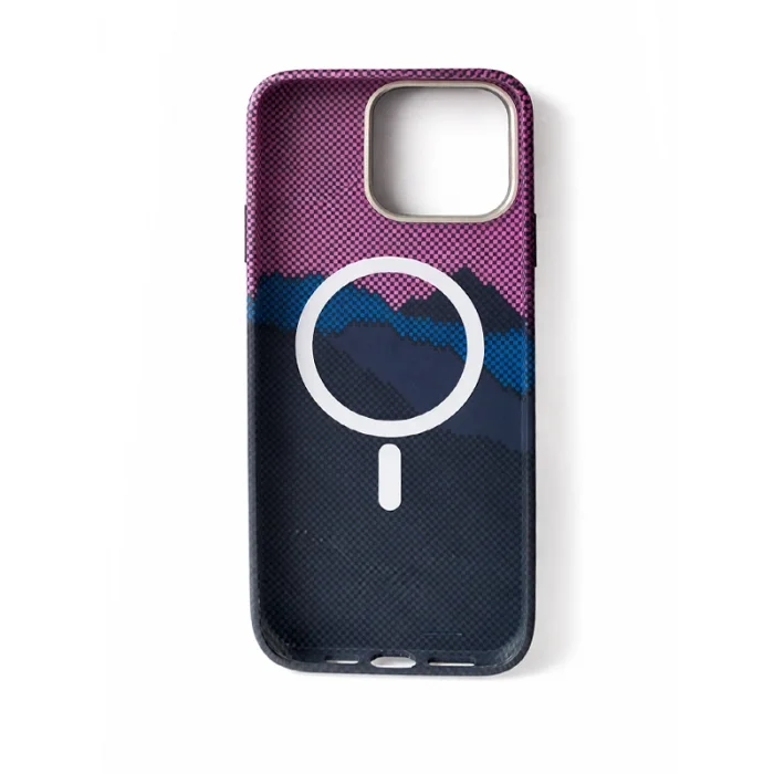 İphone 16 Pro Max ile Uyumlu Magsafe Özellikli Karışık Desenli Renkli Carbon Premium Kılıf