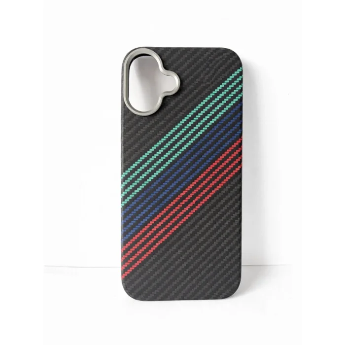 İphone 16 Plus ile Uyumlu Magsafe Özellikli Karışık Desenli Renkli Carbon Premium Kılıf