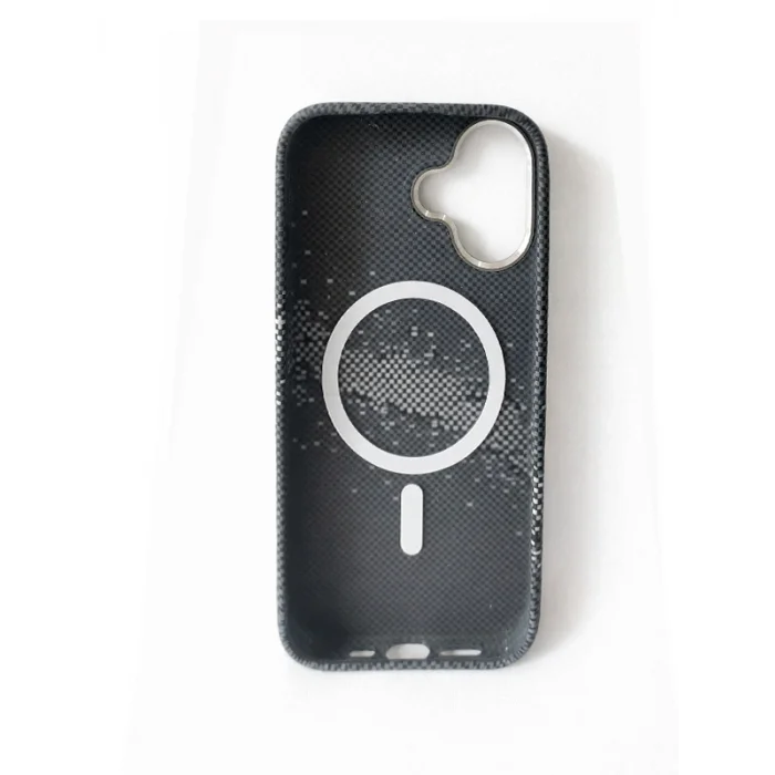 İphone 16 ile Uyumlu Magsafe Özellikli Karışık Desenli Renkli Carbon Premium Kılıf