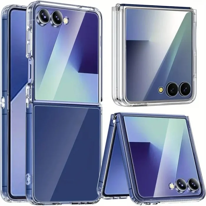 Samsung Z Flip 7 ile Uyumlu Sert Pc Şeffaf Sararmaz Telefon Kılıfı