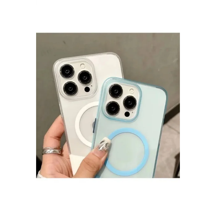 İPHONE 14 İLE UYUMLU 2 PARÇALI MAGSAFE ÖZELLİKLİ SOFT RENKLİ KONTRAST TELEFON KILIFI