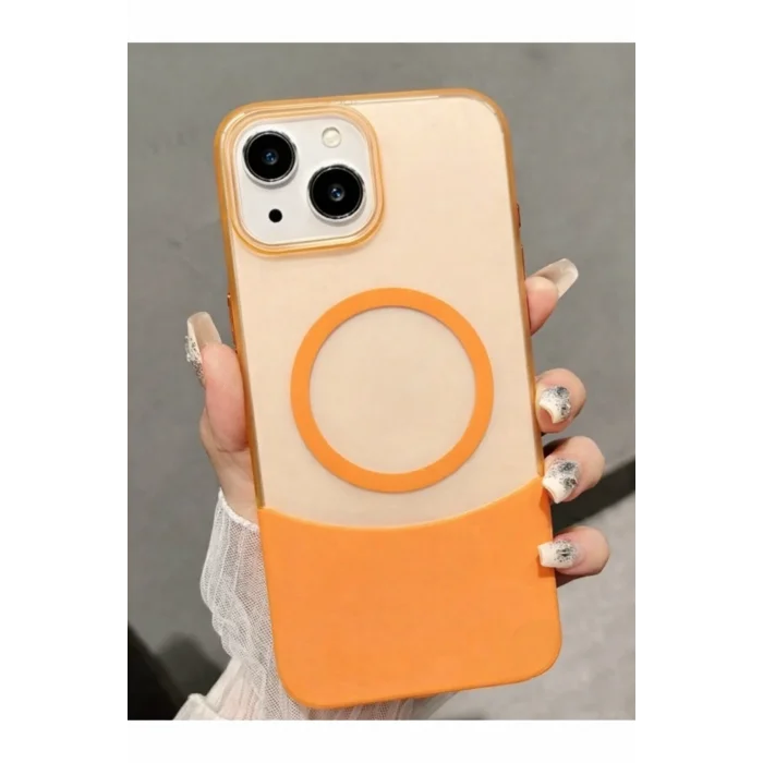 İPHONE 14 İLE UYUMLU 2 PARÇALI MAGSAFE ÖZELLİKLİ SOFT RENKLİ KONTRAST TELEFON KILIFI