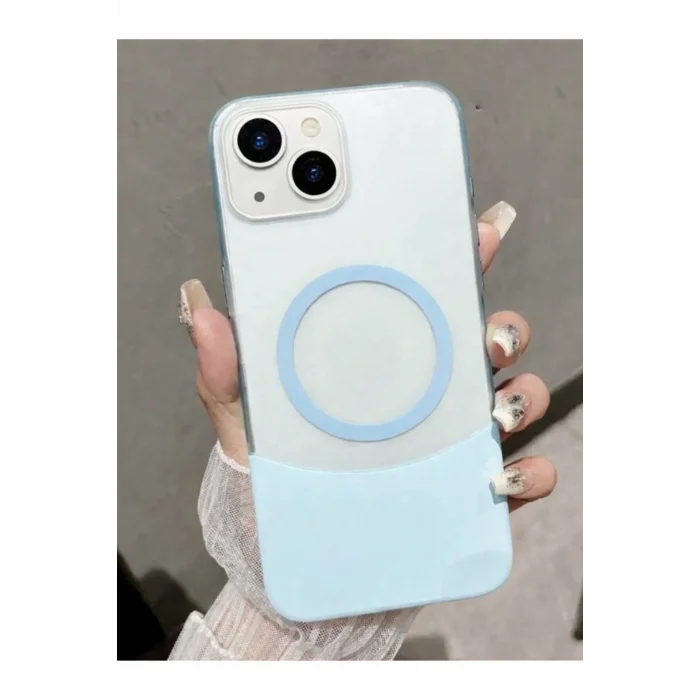 İPHONE 15 PLUS İLE UYUMLU 2 PARÇALI MAGSAFE ÖZELLİKLİ SOFT RENKLİ KONTRAST TELEFON KILIFI