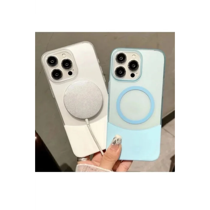 İPHONE 16 PLUS İLE UYUMLU 2 PARÇALI MAGSAFE ÖZELLİKLİ SOFT RENKLİ KONTRAST TELEFON KILIFI