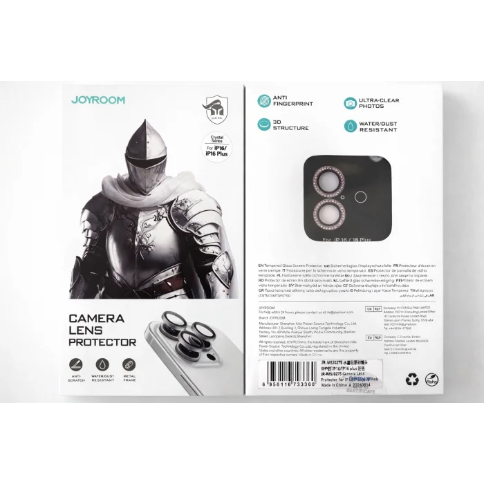 Joyroom İphone 16/16 Plus ile Uyumlu Taşlı Kamera Premium Lens Koruyucu