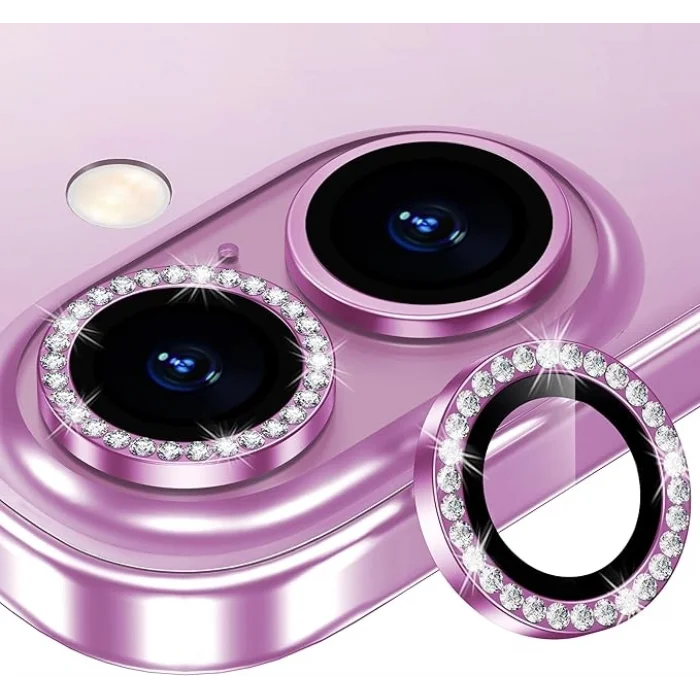 Joyroom İphone 16/16 Plus ile Uyumlu Taşlı Kamera Premium Lens Koruyucu