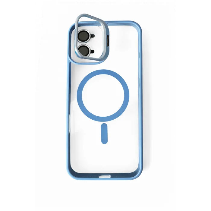 iPhone 16 Uyumlu Kılıf Klon Stantlı + Lens Korumalı MagSafe Telefon Kılıfı