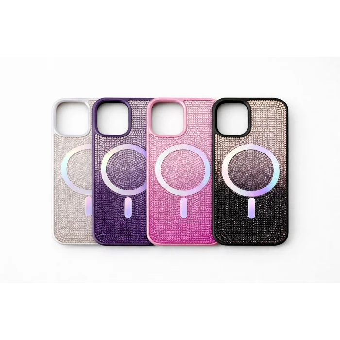 İphone 12 Kılıf Diamont MagSafe Hologramlı Telefon Kılıfı