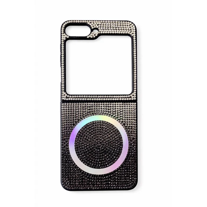 Samsung Z Flip 5 Kılıf Diamont MagSafe Hologramlı Telefon Kılıfı