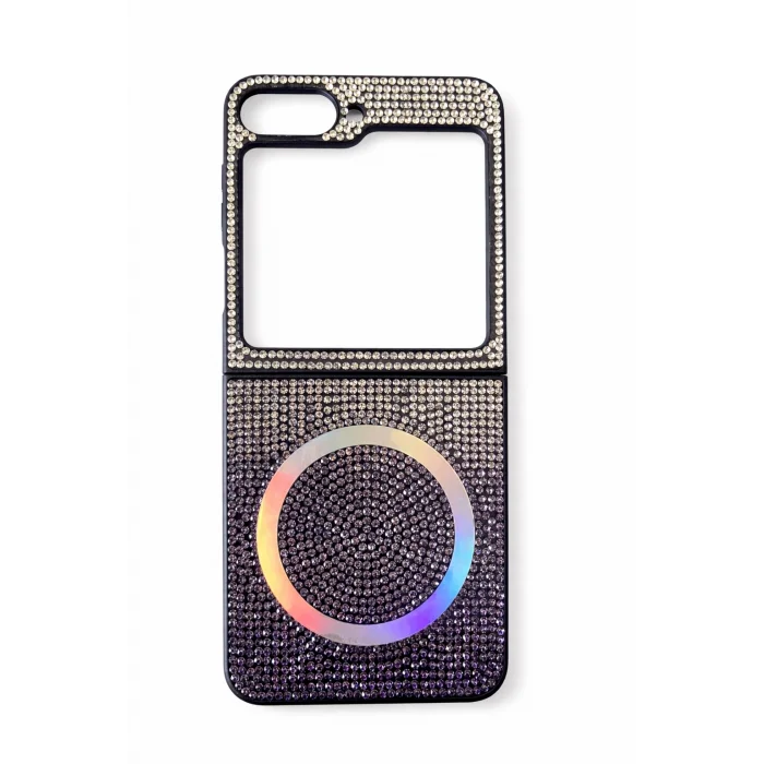 Samsung Z Flip 6 Kılıf Diamont MagSafe Hologramlı Telefon Kılıfı