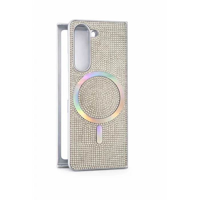 Samsung Z Fold 5 Kılıf Diamont MagSafe Hologramlı Telefon Kılıfı
