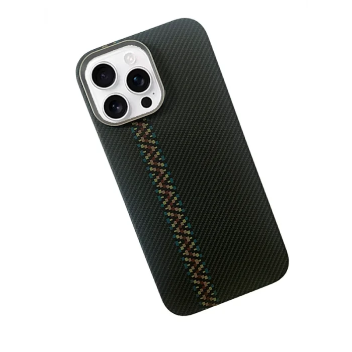 İphone 16 Pro Max ile Uyumlu Magsafe Özellikli Knt Kevlar Telefon Kılıfı