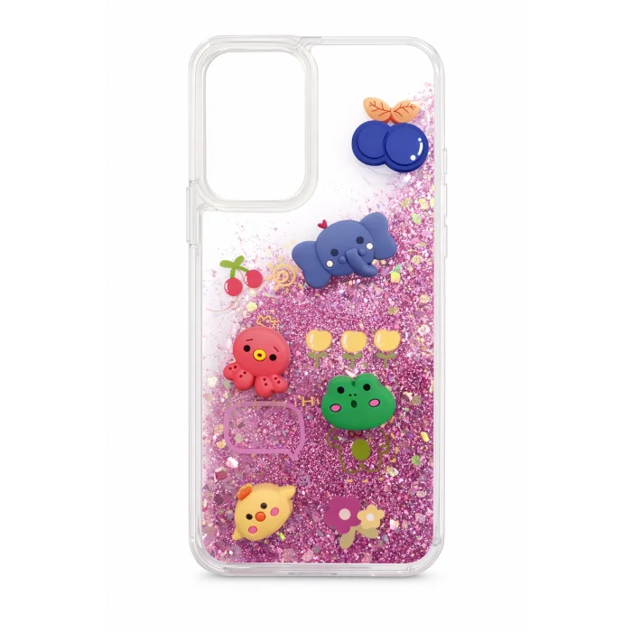 İphone 12 ile Uyumlu Sulu Simli Karakterli Telefon Kılıfı