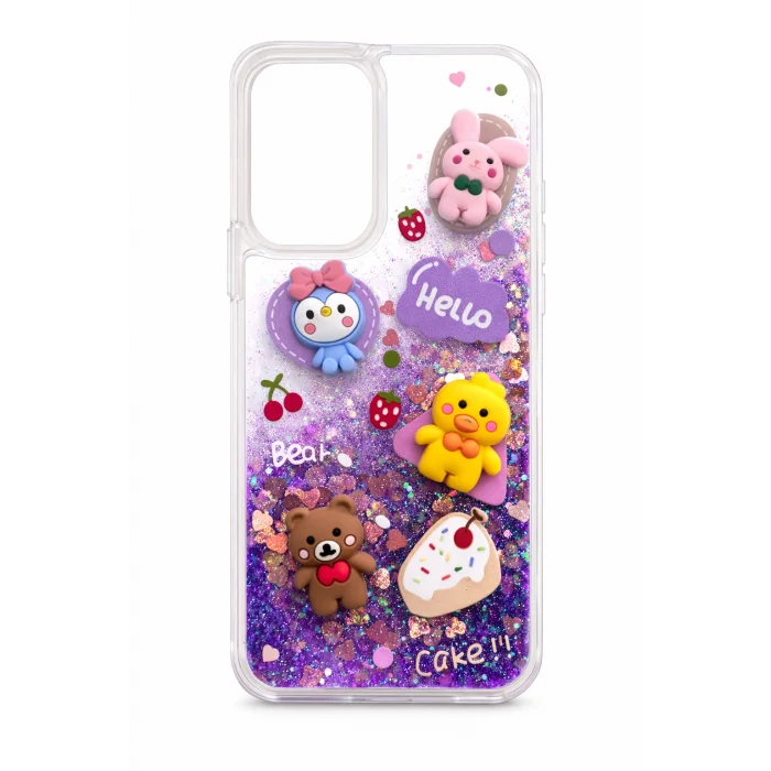 İphone 12 ile Uyumlu Sulu Simli Karakterli Telefon Kılıfı