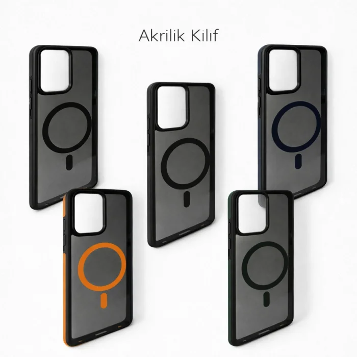 İphone 16 Pro ile Uyumlu Magsafe Özellikli Transparan Akrilik Telefon Kılıfı