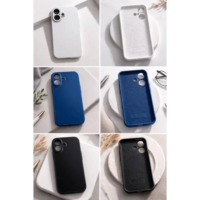 İphone 16 ile Uyumlu Mat Elektro Cam Telefon Kılıfı