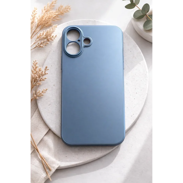 İphone 16 ile Uyumlu Mat Elektro Cam Telefon Kılıfı