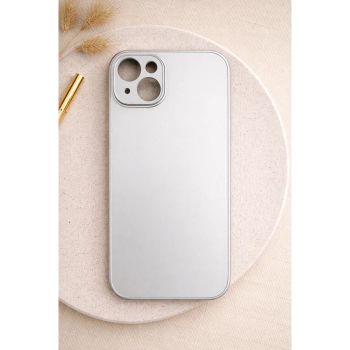 İphone 15 ile Uyumlu Mat Elektro Cam Telefon Kılıfı