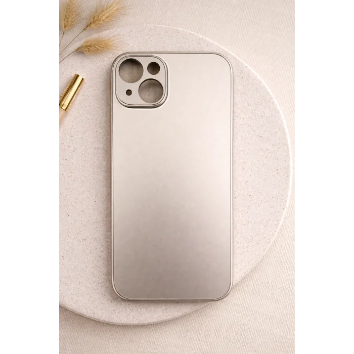 İphone 15 ile Uyumlu Mat Elektro Cam Telefon Kılıfı