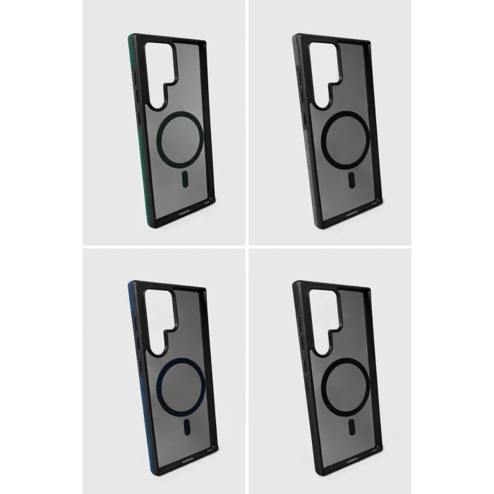 Samsung S24 Ultra ile Uyumlu Magsafe Özellikli Transparan Akrilik Telefon Kılıfı