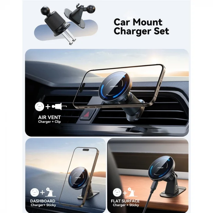 Joyroom JR-ZS50215w 2 İn 1 Magsafe Wireless Araç Tutucu