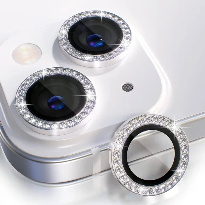 İphone 14/14 Plus ile Uyumlu Taşlı Renkli Lens Koruma