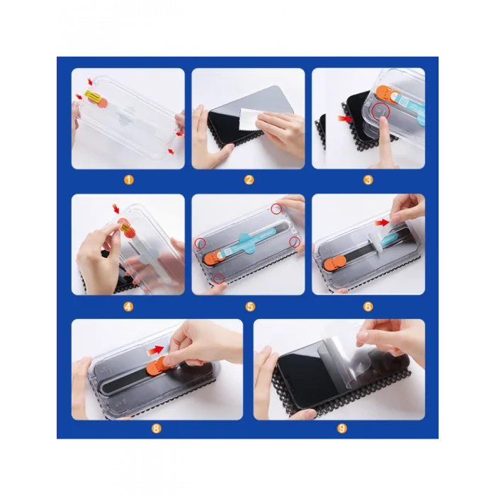 Joyroom İphone 12 Pro Max Şeffaf Kurulum Aparatlı Cam Ekran Koruyucu