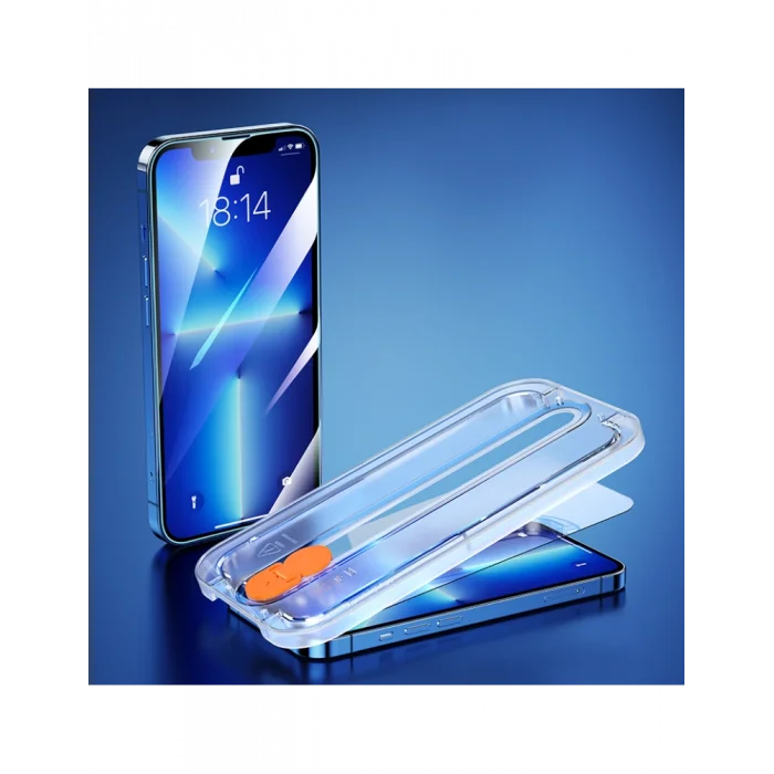 Joyroom İphone 12 Pro Max Şeffaf Kurulum Aparatlı Cam Ekran Koruyucu