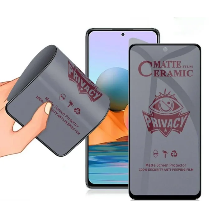 İphone 12 Mini ile Uyumlu Mat Privacy Seramik Nano Ekran Koruyucu Siyah