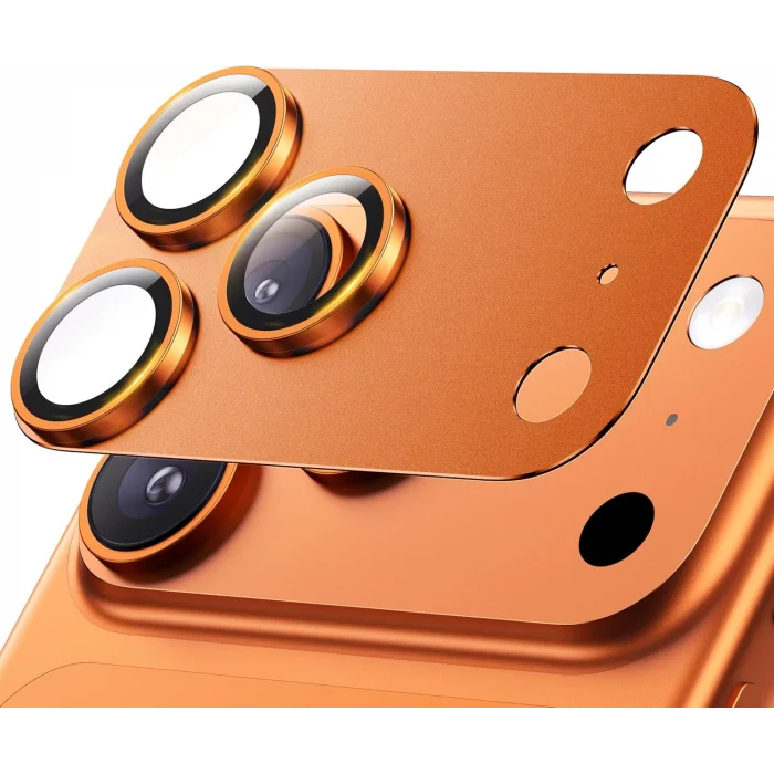 İphone 17 Pro ile Uyumlu Kamera Ünitesini Tam Kapatan Lens Koruyucu