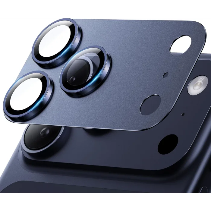 İphone 17 Pro Max ile Uyumlu Kamera Ünitesini Tam Kapatan Lens Koruyucu