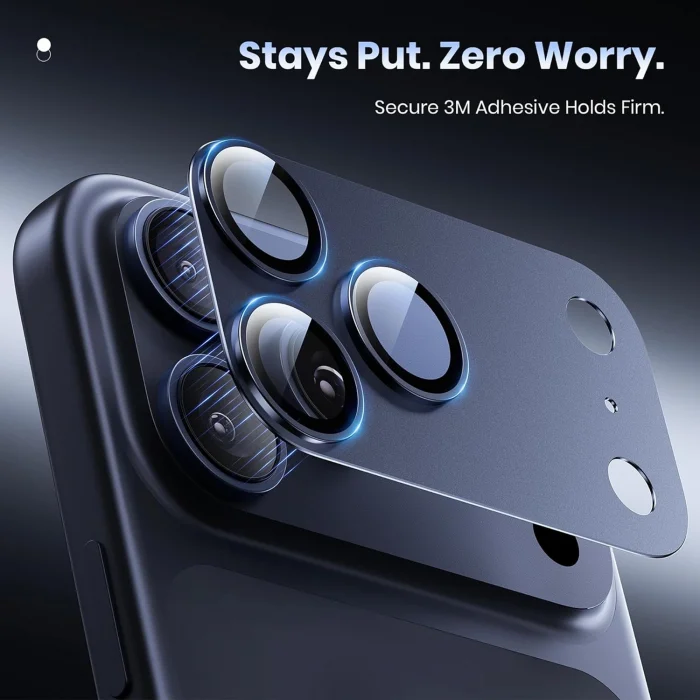 İphone 17 Pro Max ile Uyumlu Kamera Ünitesini Tam Kapatan Lens Koruyucu