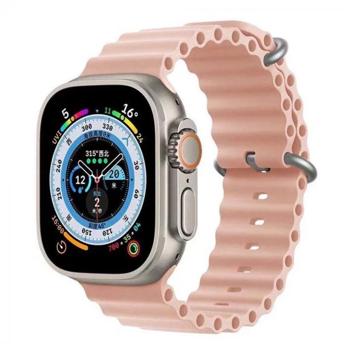 Apple Watch 6/7/8/9/10/11/SE/SE/SE3/ultra 38 40 41 S10/11 42mm İp Detay Dalga Tasarım Silikon Kordon Ocean Kordon