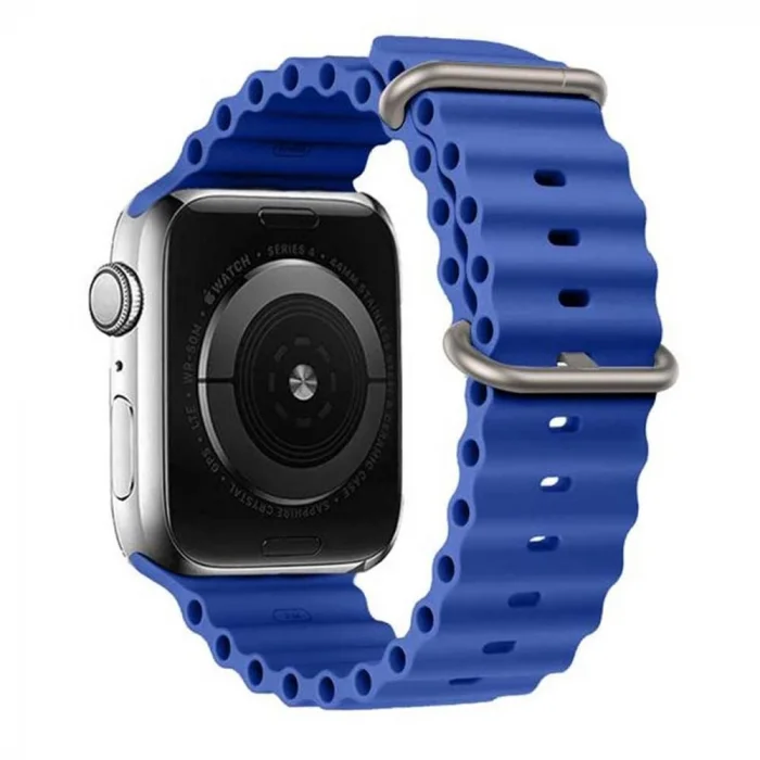 Apple Watch 6/7/8/9/10/11/SE/SE/SE3/ultra 38 40 41 S10/11 42mm İp Detay Dalga Tasarım Silikon Kordon Ocean Kordon