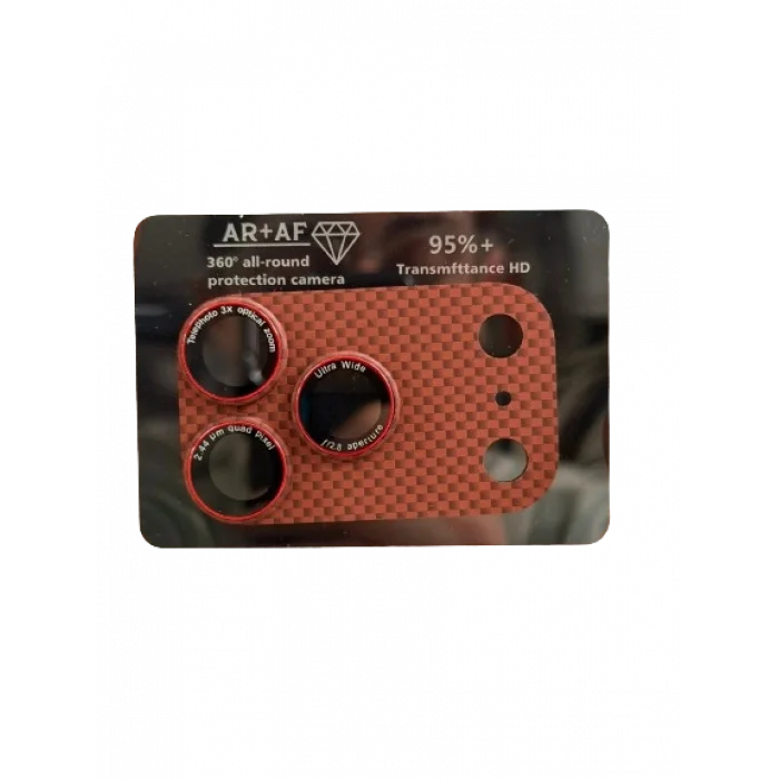 iPhone 17 Pro Tam Kapatan Desenli Karbon Lens Koruyucu