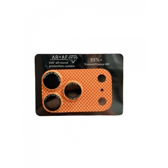 iPhone 17 Pro Tam Kapatan Desenli Karbon Lens Koruyucu