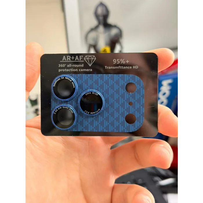 iPhone 17 Pro Tam Kapatan Desenli Karbon Lens Koruyucu