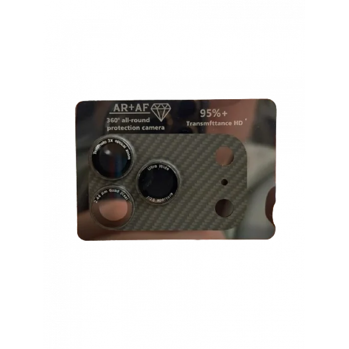 iPhone 17 Pro Max Tam Kapatan Desenli Karbon Lens Koruyucu