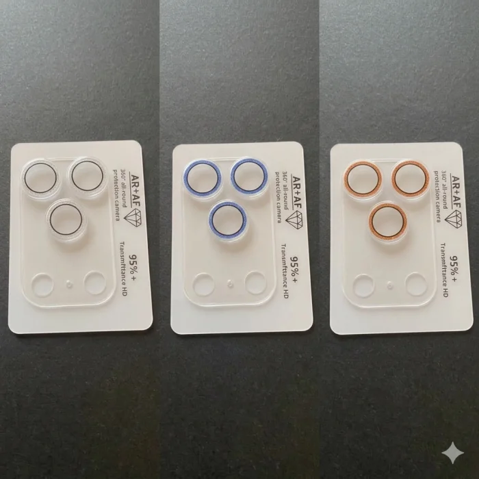 iPhone 17 Pro Şeffaf Tam Kapatan Taşlı Lens Koruyucu