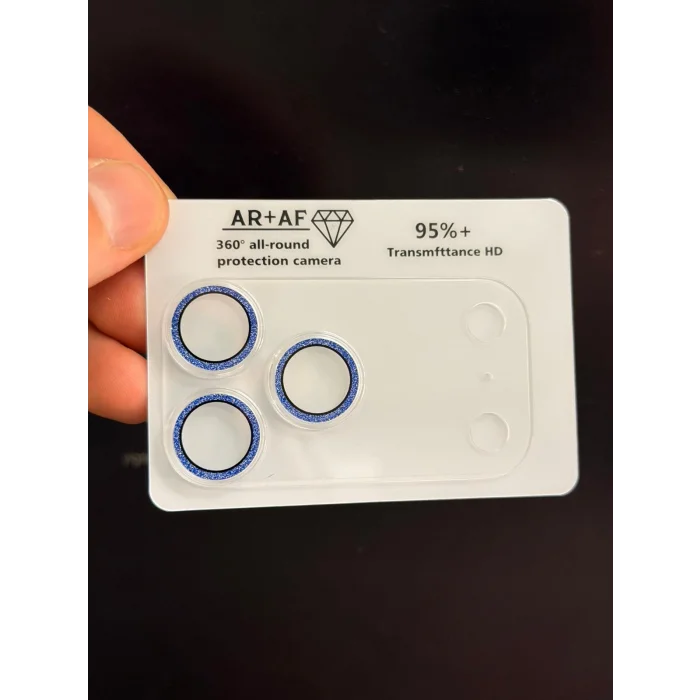 iPhone 17 Pro Şeffaf Tam Kapatan Taşlı Lens Koruyucu