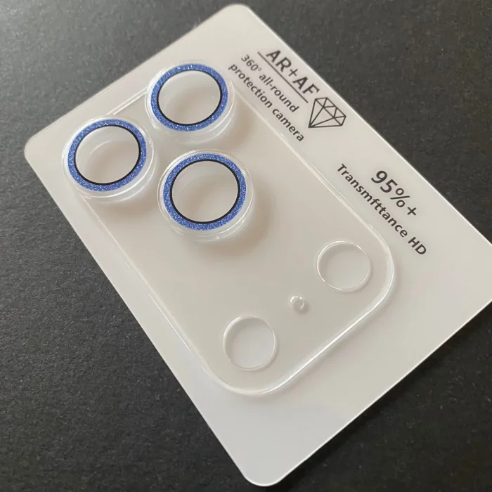 iPhone 17 Pro Şeffaf Tam Kapatan Taşlı Lens Koruyucu