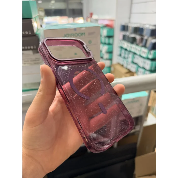 iPhone 17Pro-18 Pro Uyumlu Star Simli Standlı Magsafe Kılıf