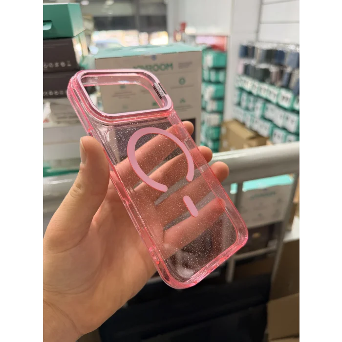 iPhone 17Pro Max-18 Pro Max Uyumlu Star Simli Standlı Magsafe Kılıf