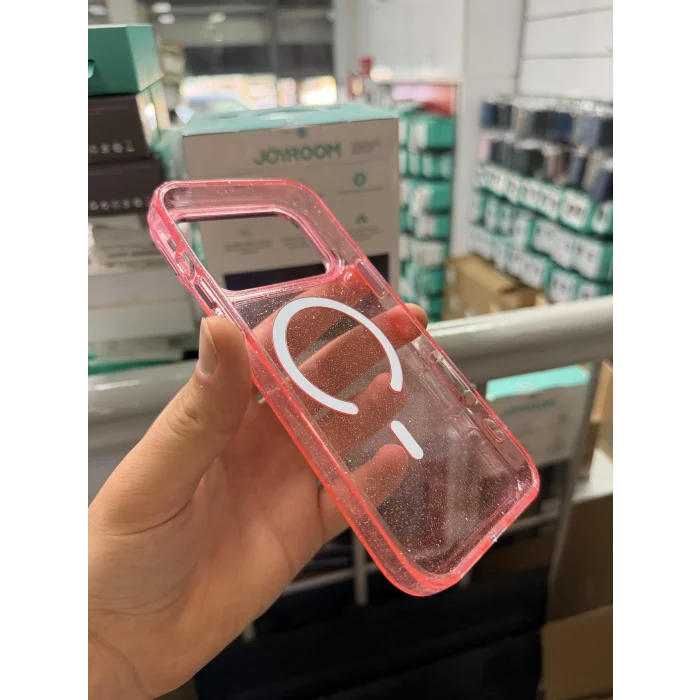 iPhone 17Pro Max-18 Pro Max Uyumlu Star Simli Standlı Magsafe Kılıf
