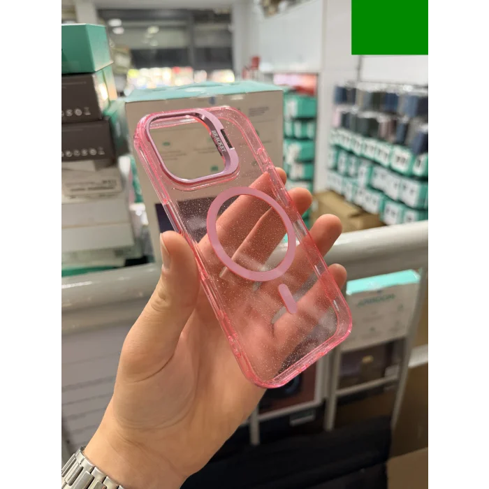 iPhone 16 Uyumlu Star Simli Standlı Magsafe Kılıf