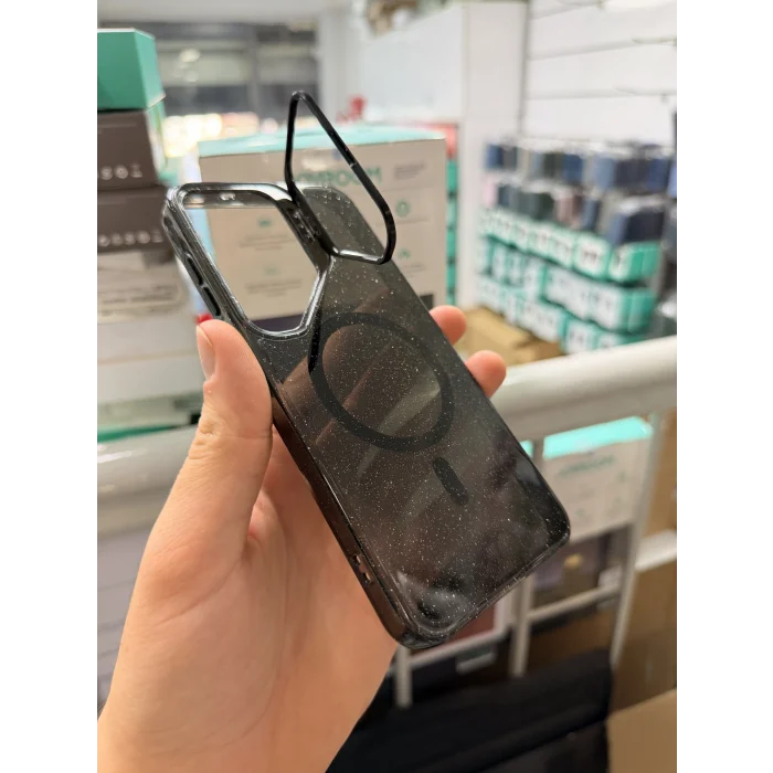 Samsung A37 Uyumlu Star Simli Standlı Magsafe Kılıf