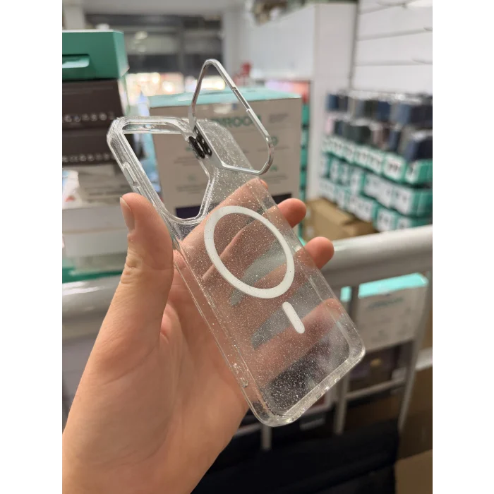 Samsung A18 Uyumlu Star Simli Standlı Magsafe Kılıf