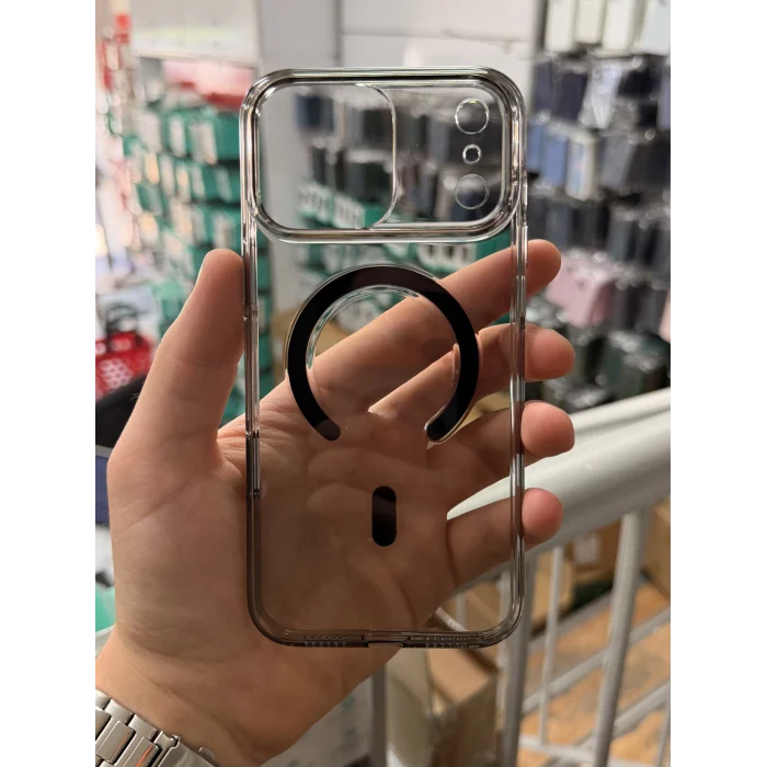 İphone 17 Pro Max ile Uyumlu Magsafe Özellikli Hybrid Animasyonlu Altı Kapalı Akıllı Tuşlu Sararmaz Kılıf