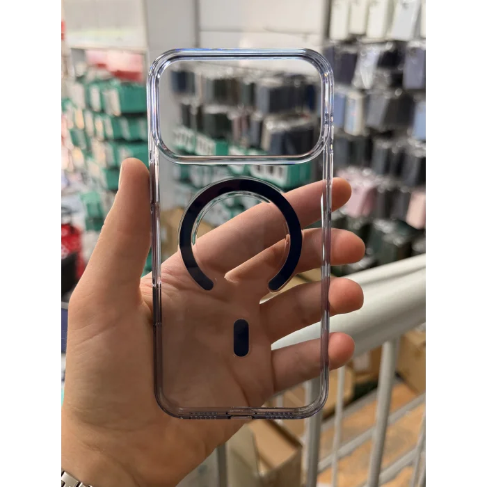 İphone 17 Pro Max ile Uyumlu Magsafe Özellikli Hybrid Animasyonlu Altı Kapalı Akıllı Tuşlu Sararmaz Kılıf