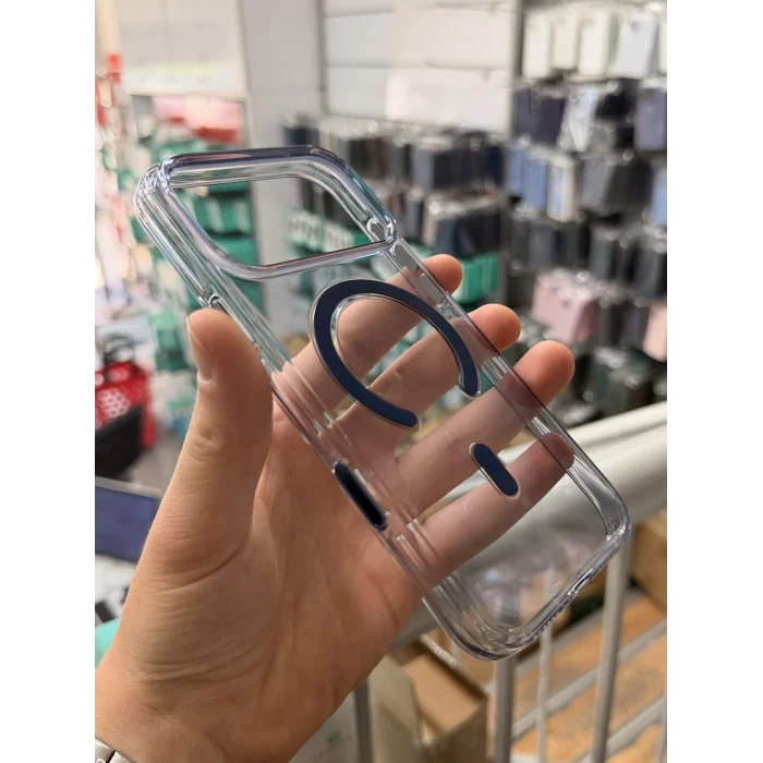 İphone 17 Pro Max ile Uyumlu Magsafe Özellikli Hybrid Animasyonlu Altı Kapalı Akıllı Tuşlu Sararmaz Kılıf